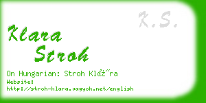 klara stroh business card